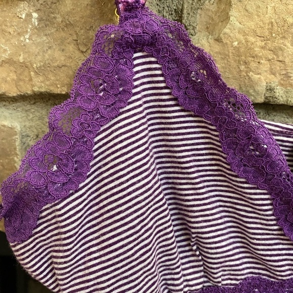 Cynthia Rowley 2 piece pj set. Vibrant purple and pink colors with lace detail.M - Picture 5 of 10